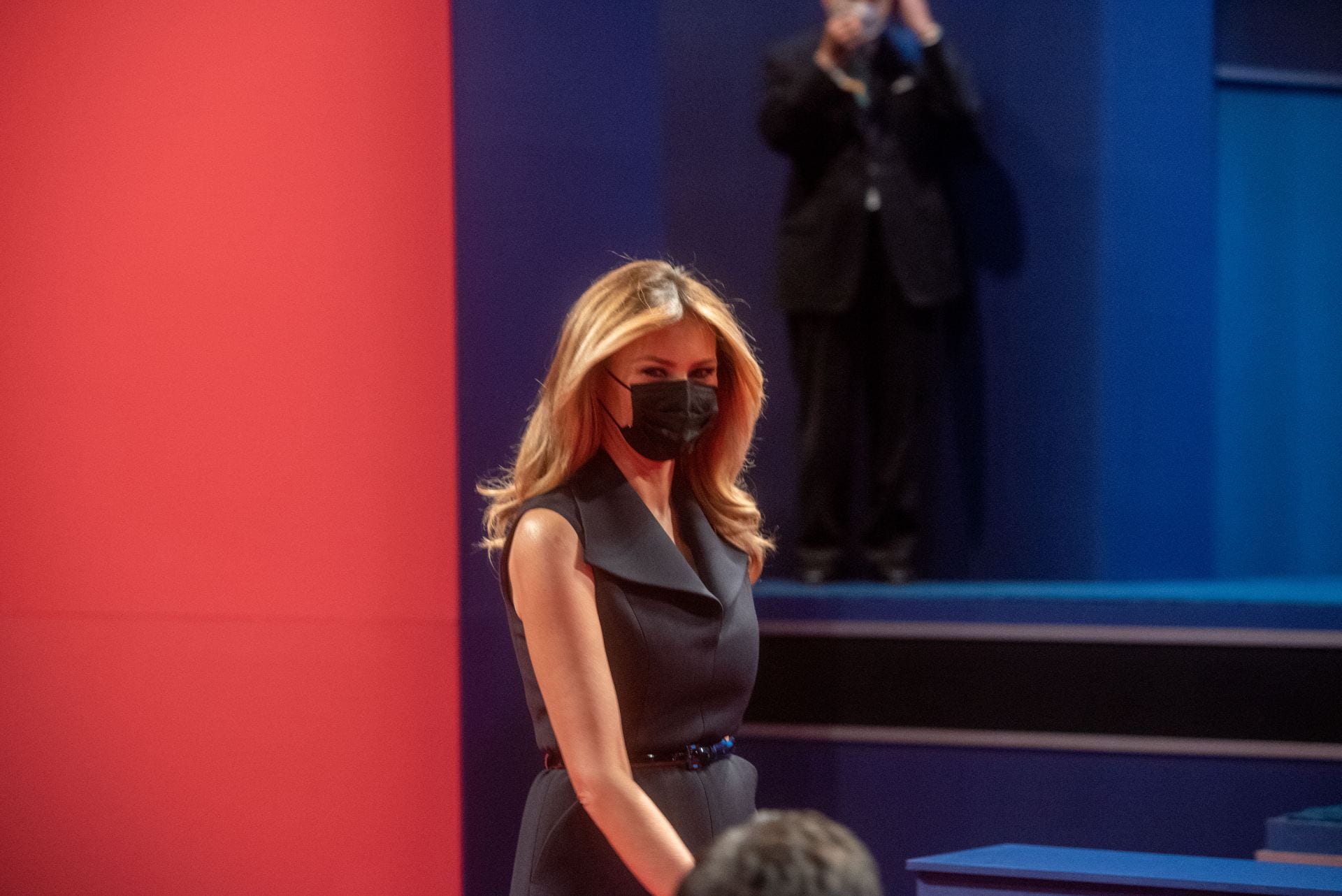 (Former) First lady Melania Trump walking into debate hall
