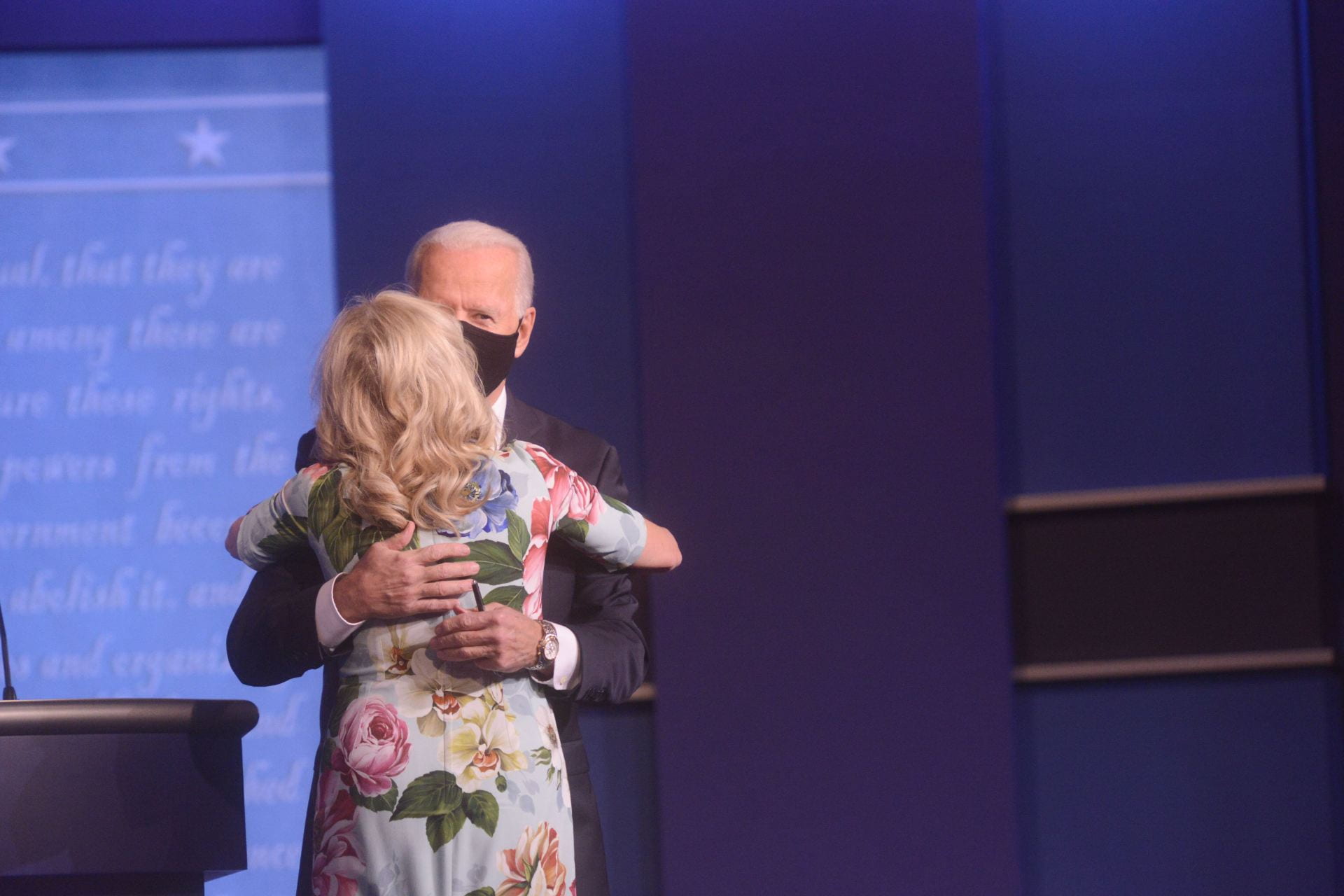 President Biden embracing his Wife at the debate.