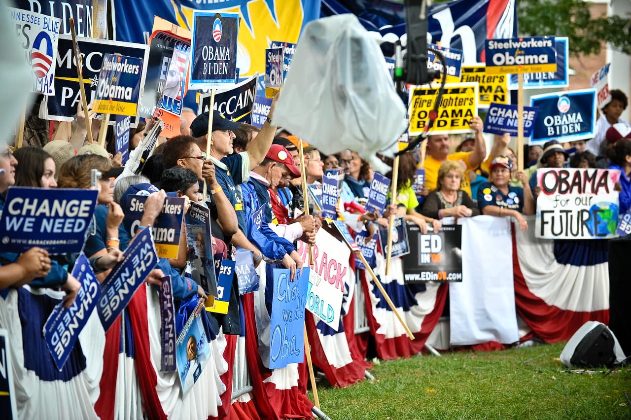 Demonstrators outside the 2008 Presidential Debate at Belmont University