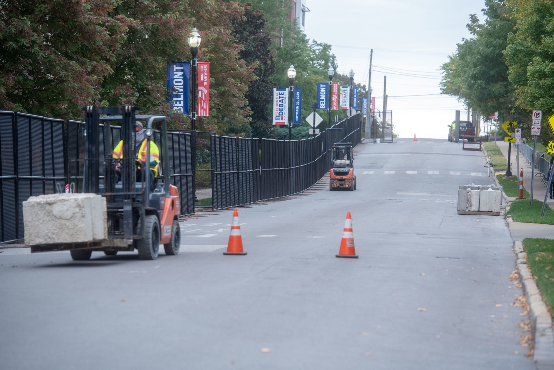 7,120 Linear Feet of “No passthrough” fencing set up around campus